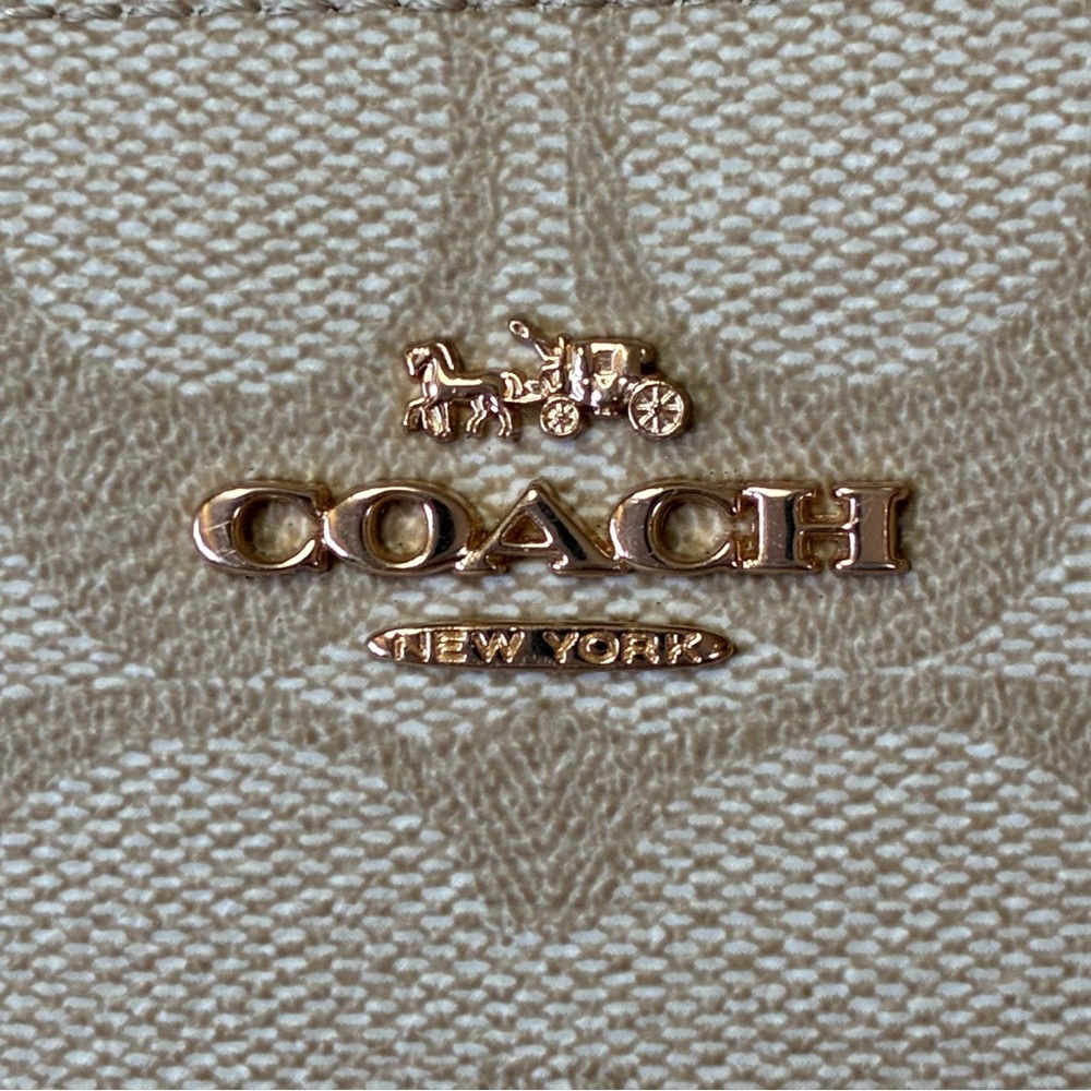 Coach Signature Coated Canvas Medium Zip Around Wallet - Picture 3 of 15